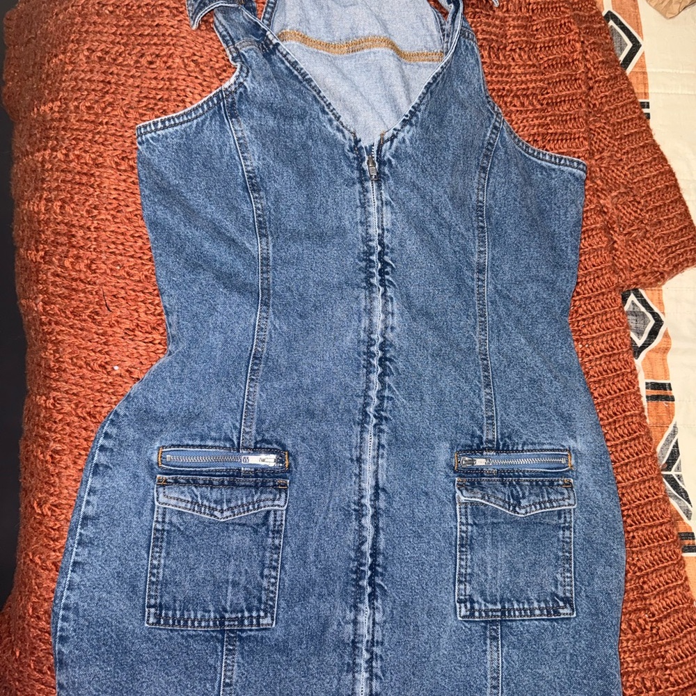 Cotton On Blue Denim Dress with Pockets